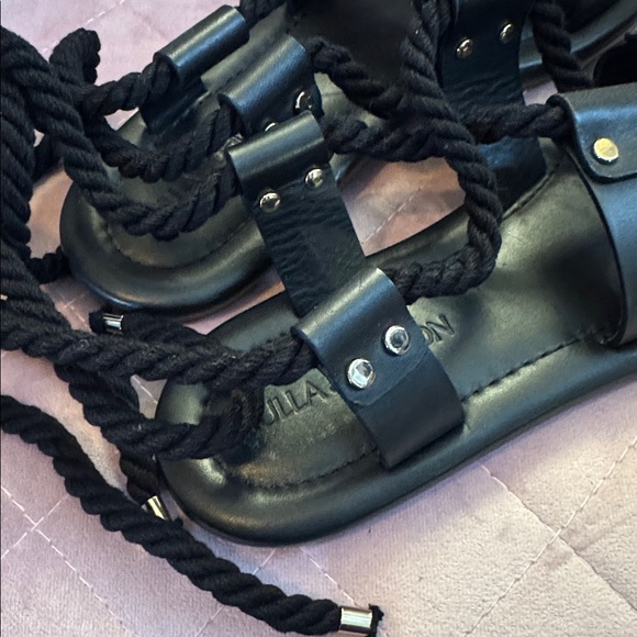 ULLA JOHNSON EVA ROPE TIE FLAT SANDALS 41 - Picture 4 of 8